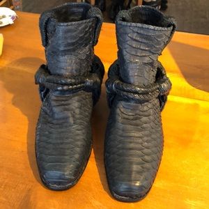 Python leather Booties, New, Size 8/38 orig $850